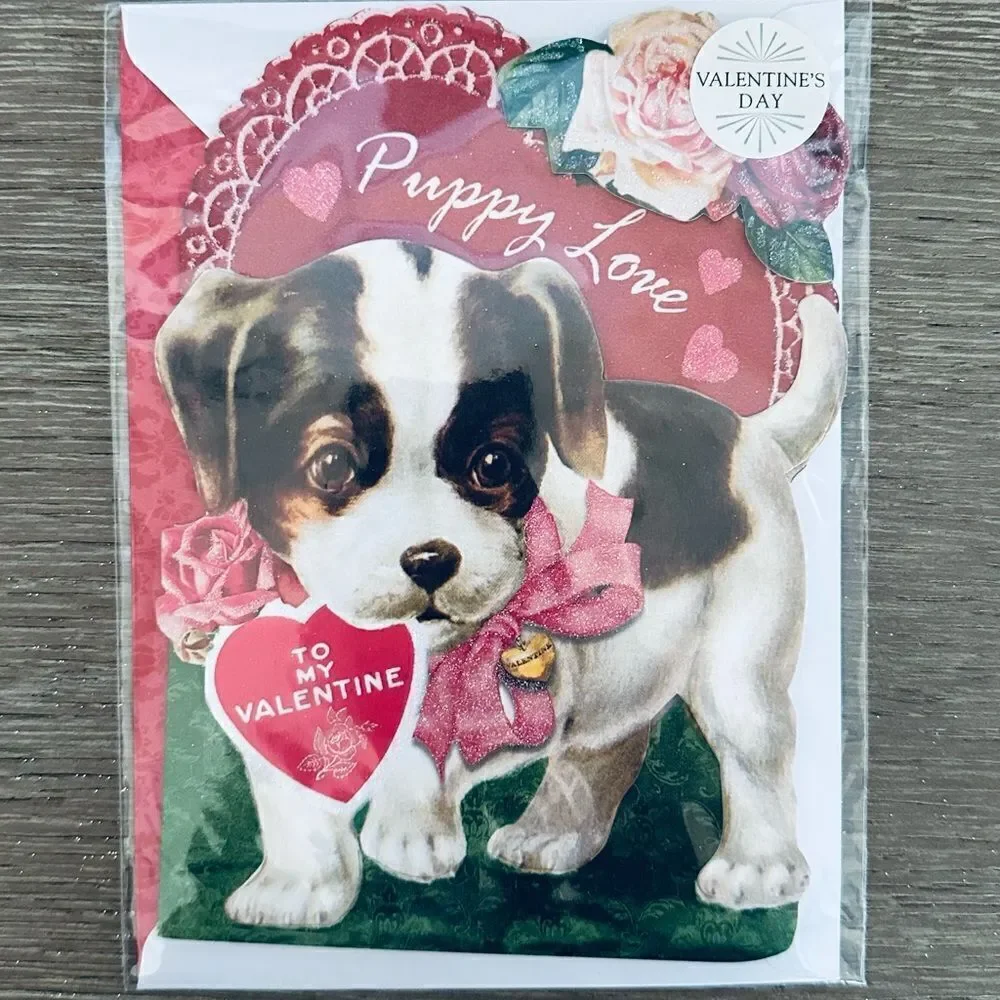 Puppy Love Valentine’s Day Dog Greeting Card